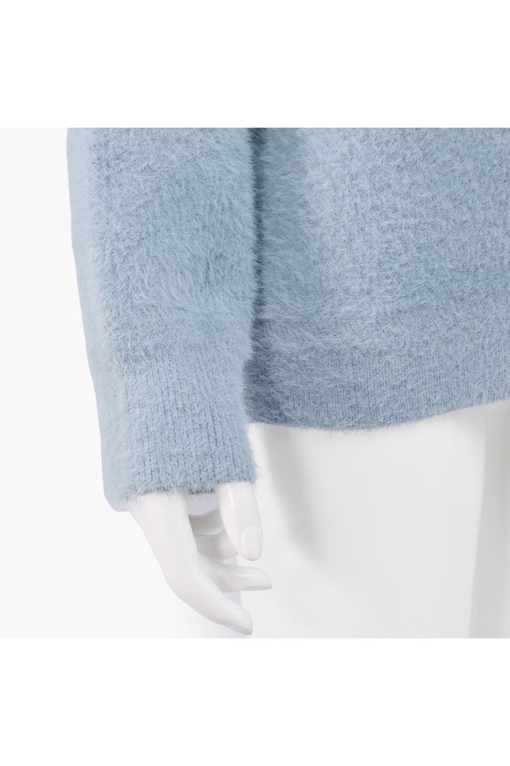 【26AW】【レディース】 WOMEN’S SHAGGY KNIT TURTLENECK / ブランドロゴ タートルネック シャギーニット (サックス)