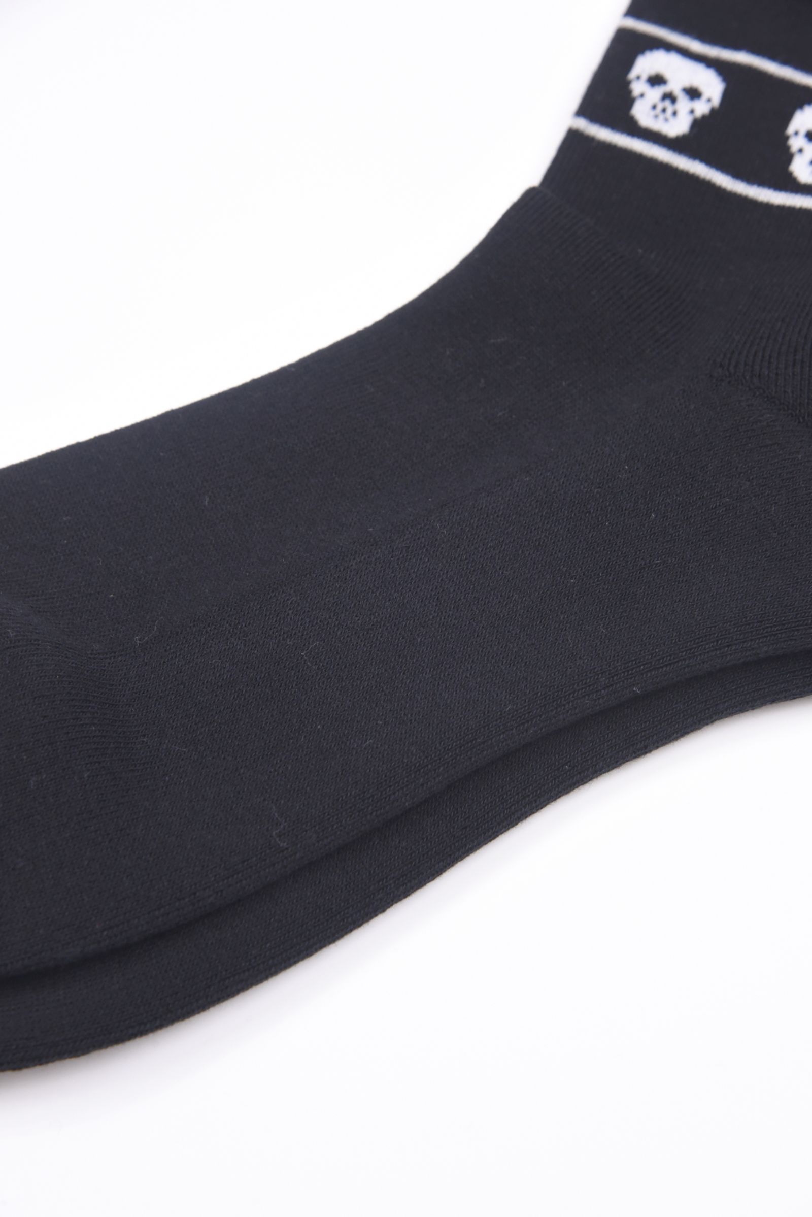ETERNAL SKULL BORDER SOCKS / スカルジャカード ハイクルーソックス (ブラック)