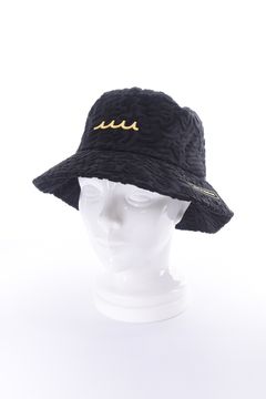 【26SS】 LINE ART PILE BUCKET HAT / パイル生地 ラインアート バケットハット (ブラック)