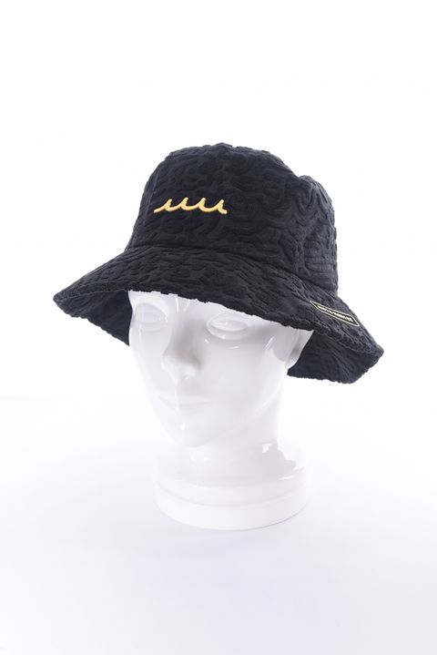 【26SS】 LINE ART PILE BUCKET HAT / パイル生地 ラインアート バケットハット (ブラック)