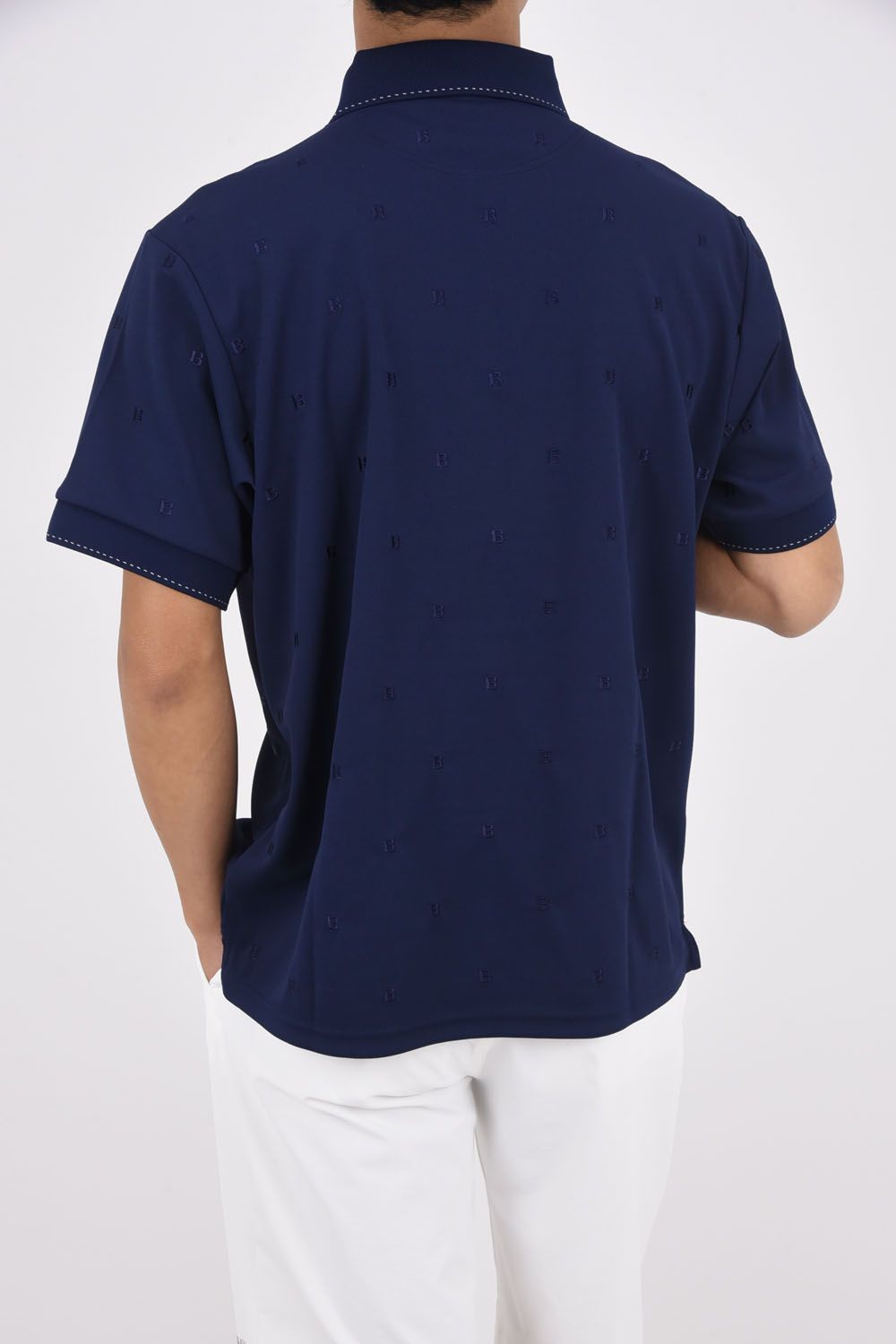 MENS ALLOVER EBM POLO RF / リラックスフィット ポロシャツ (ネイビー)