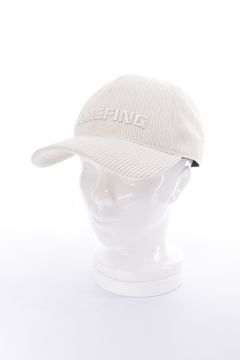 MEN'S CORDUROY CAP / ブランドロゴ刺繍 コーデュロイキャップ (アイボリー)