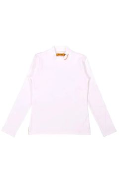 【25AW】【レディース】 WARM INNER MOCK NECK / 裏起毛 ブランドロゴ刺繍 モックネックシャツ (ホワイト)*