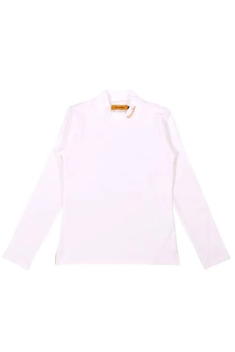 【25AW】【レディース】 WARM INNER MOCK NECK / 裏起毛 ブランドロゴ刺繍 モックネックシャツ (ホワイト)*