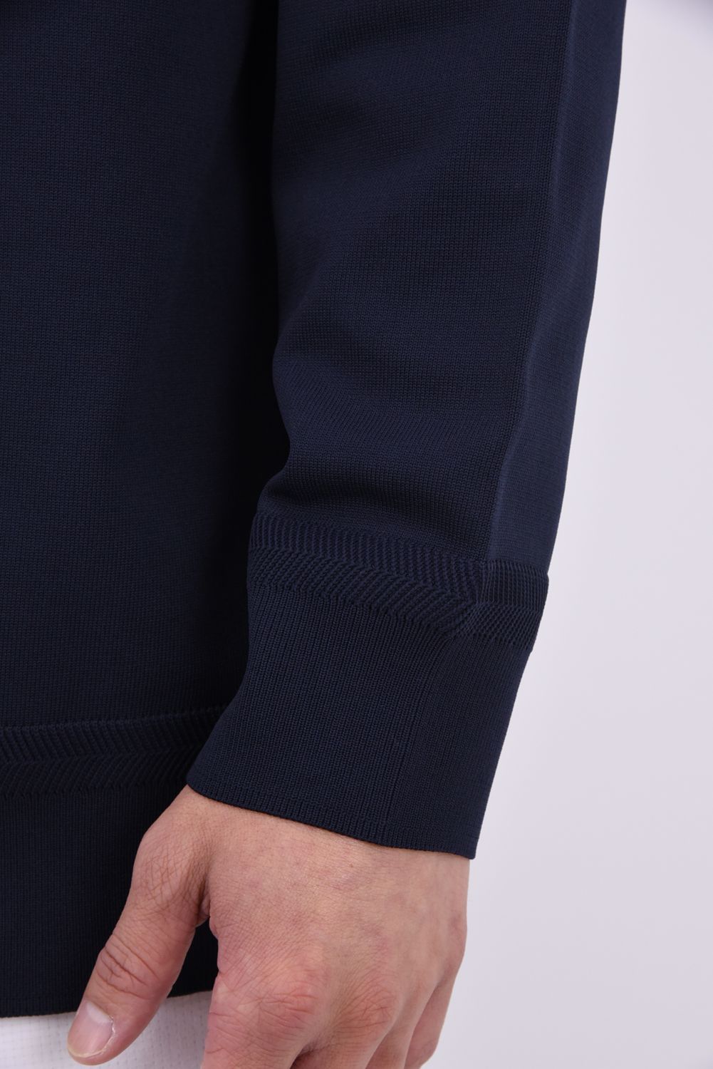 【26AW】 MEN’S PLANE KNIT HALFZIP / BGロゴ ハーフジップニット (ネイビー)