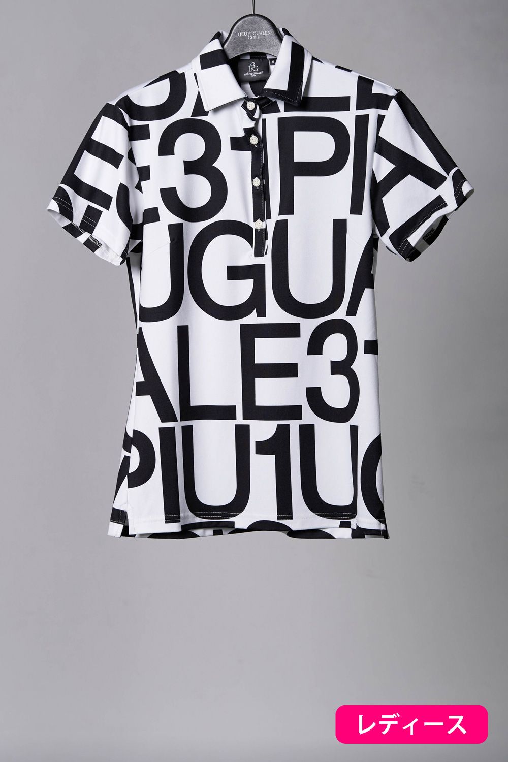 GIANT LOGO 1PIU1UGUALE3 S/S POLO / 113総柄 ジャイアントロゴ ポロシャツ ホワイト レディース - 1