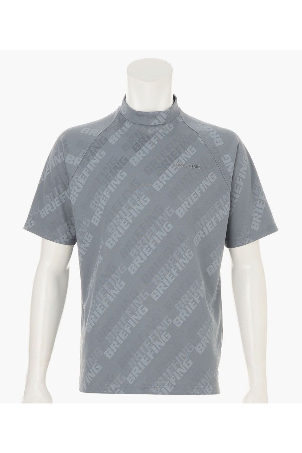 【26SS】 MEN'S SHADOW LOGO JQ HIGHNECK RF / バイアスロゴジャカード リラックスフィット モックネックTシャツ (グレー)