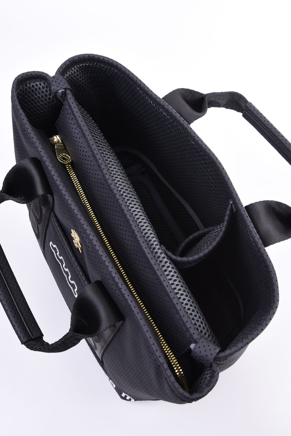 【GOSSIP GOLF別注】 “8” PLATE CONTINUA PARTITION TOTE BAG / 8プレート パンチングエシカルレザー パーテーションバッグ (ブラック)