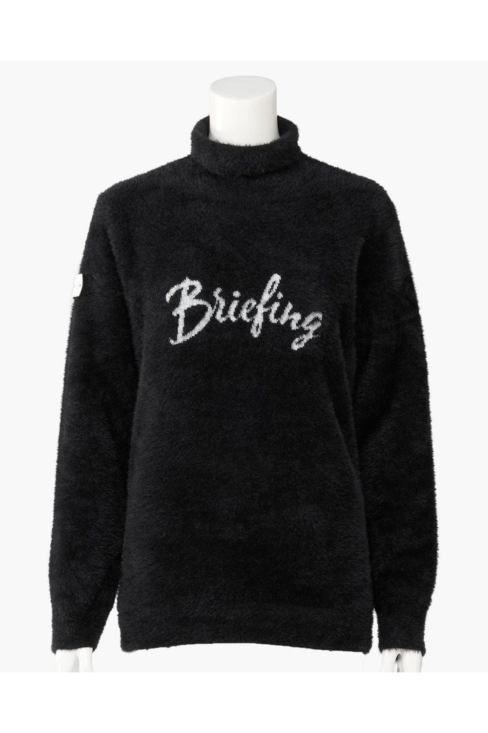 【26AW】【レディース】 WOMEN’S SHAGGY KNIT TURTLENECK / ブランドロゴ タートルネック シャギーニット (ブラック)