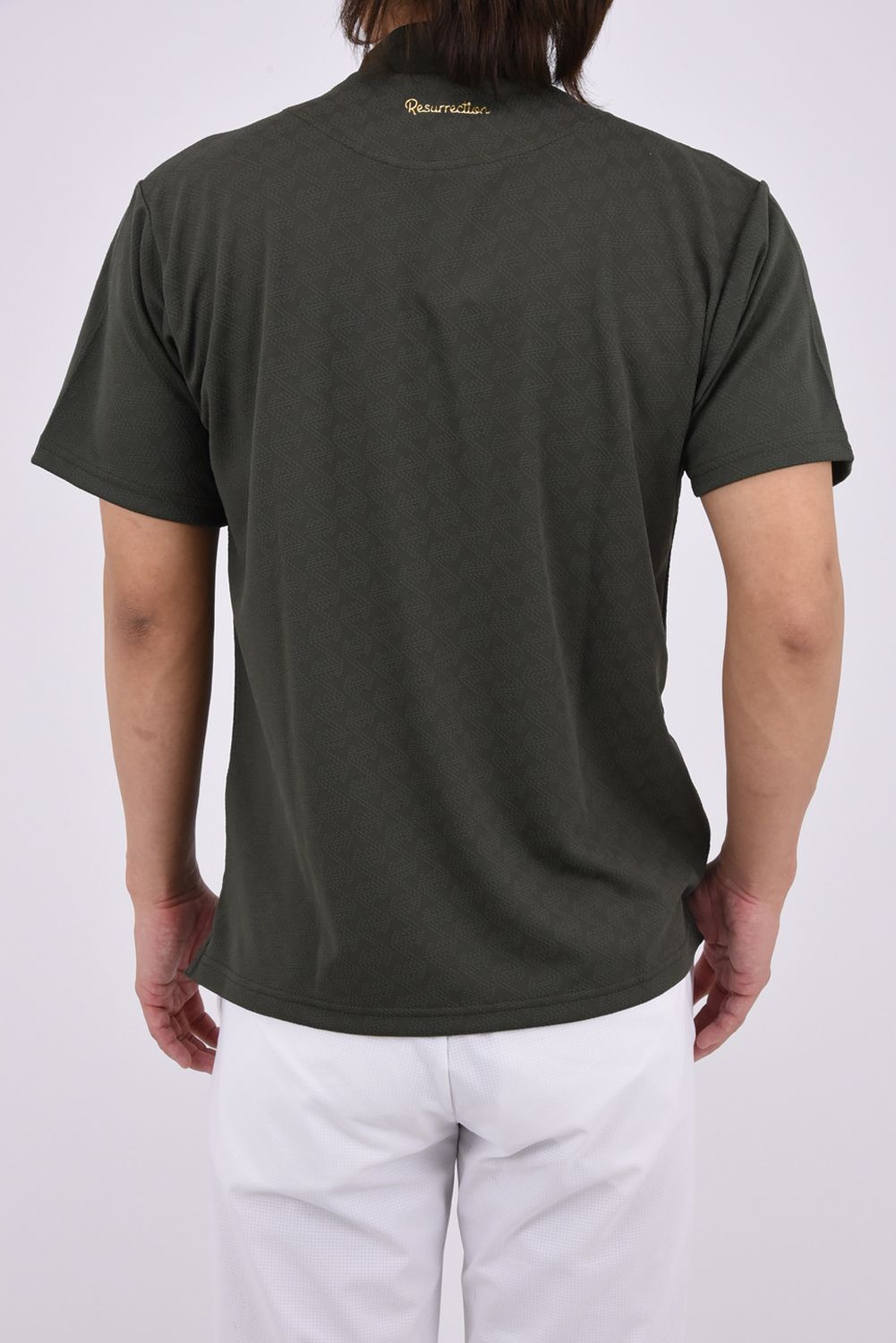 【26AW】 MENS GM JACQUARD MOCK NECK / ジャガード モックネックTシャツ (カーキ）*