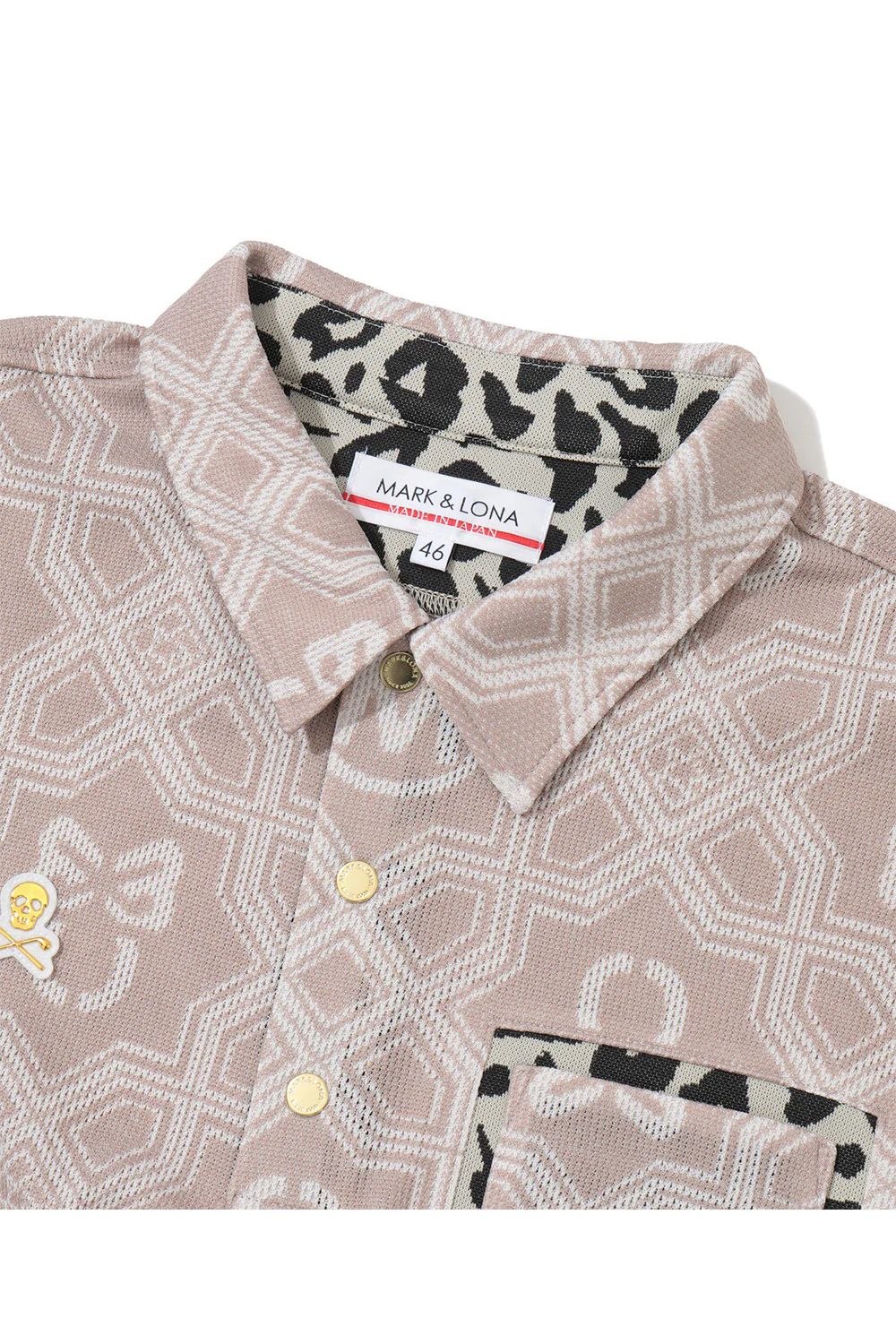 【26SS】 DOMINANT MESH SHIRT / ジオメトリックパターン総柄 ジャパンメイド メッシュポロシャツ (ベージュ)