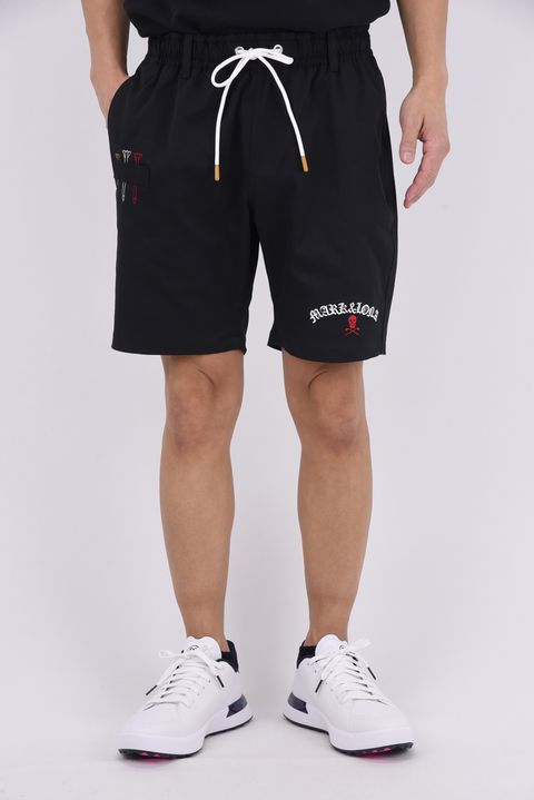【26SS】 SOVEREIGN UTILITY TWILL SHORTS / ポリエステルツイル ブラックレターフォントロゴ ショートパンツ (ブラック)