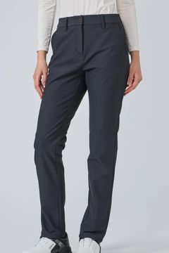 【25AW】【レディース】 はっ水防風 後ろウエストリブ 二重織裏起毛ロングパンツ (ブラック)