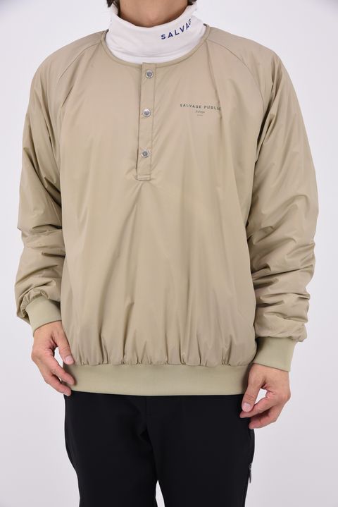 【26AW】 Ala Wai Snap Padded Jacket / ブランドロゴプリント ハーフボタン 中綿ジャケット (サンド)