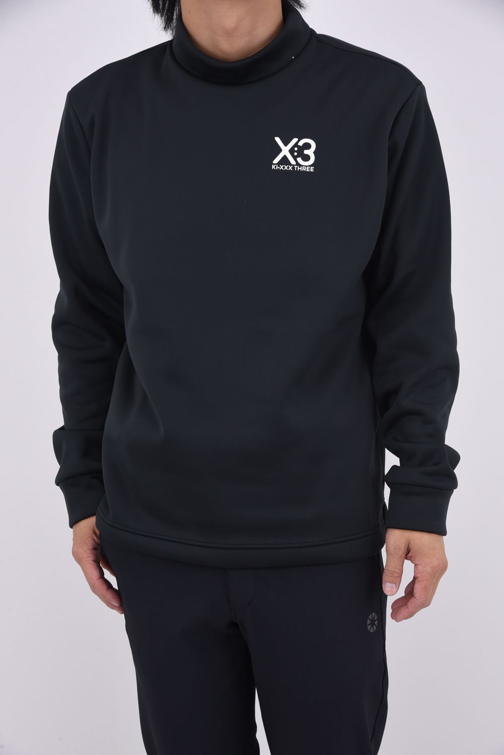 【25AW】 BACK LINE LOGO LONG SLEEVE HIGH NECK / バック ライン ロゴ 長袖 ハイネック (ブラック)