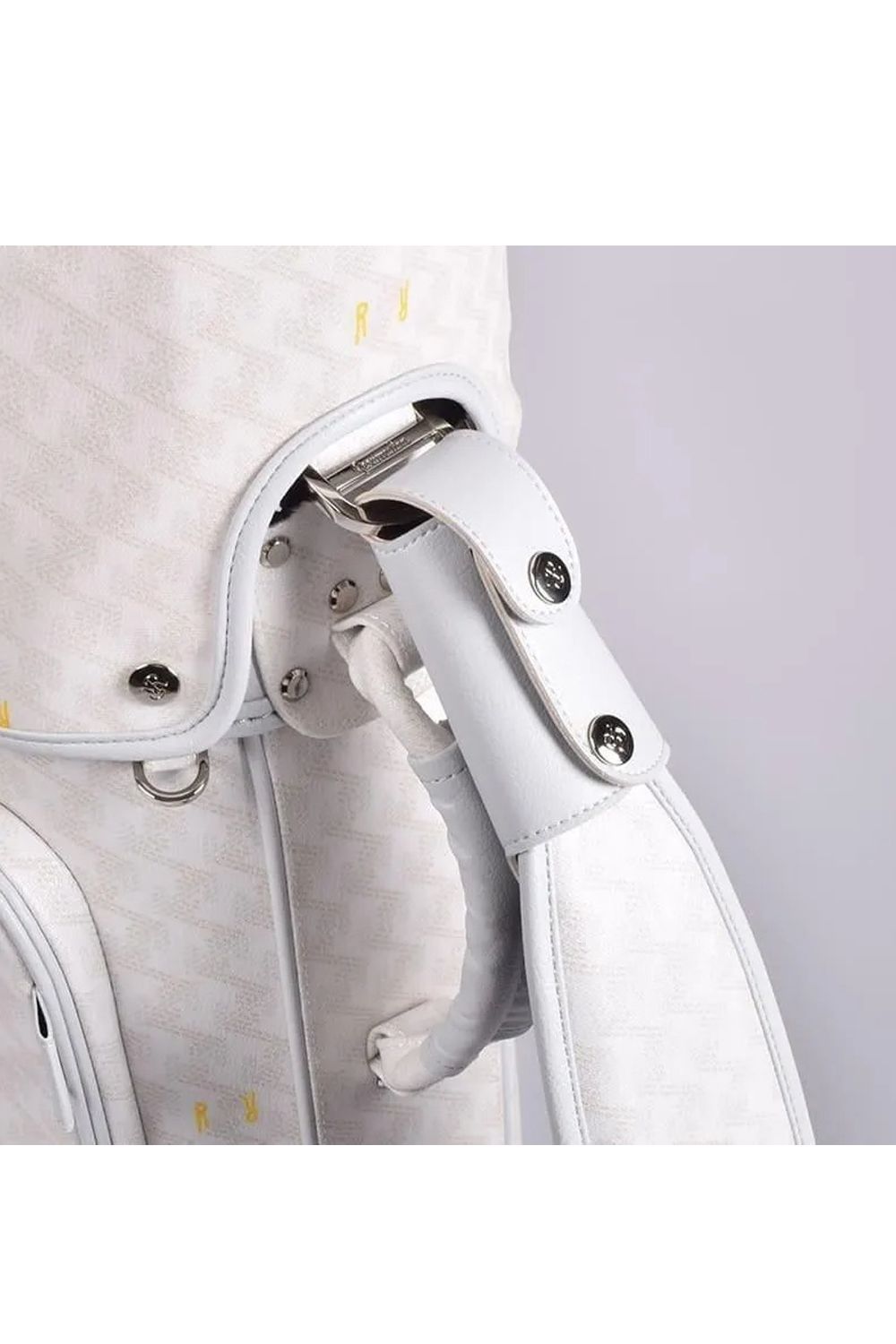 【26SS】【銀行振込・代金引換不可】【返品・交換不可】 RALLINA (ラリーナ) / ブランドオリジナルテキスタイル カートタイプ キャディバッグ （モノホワイト）*