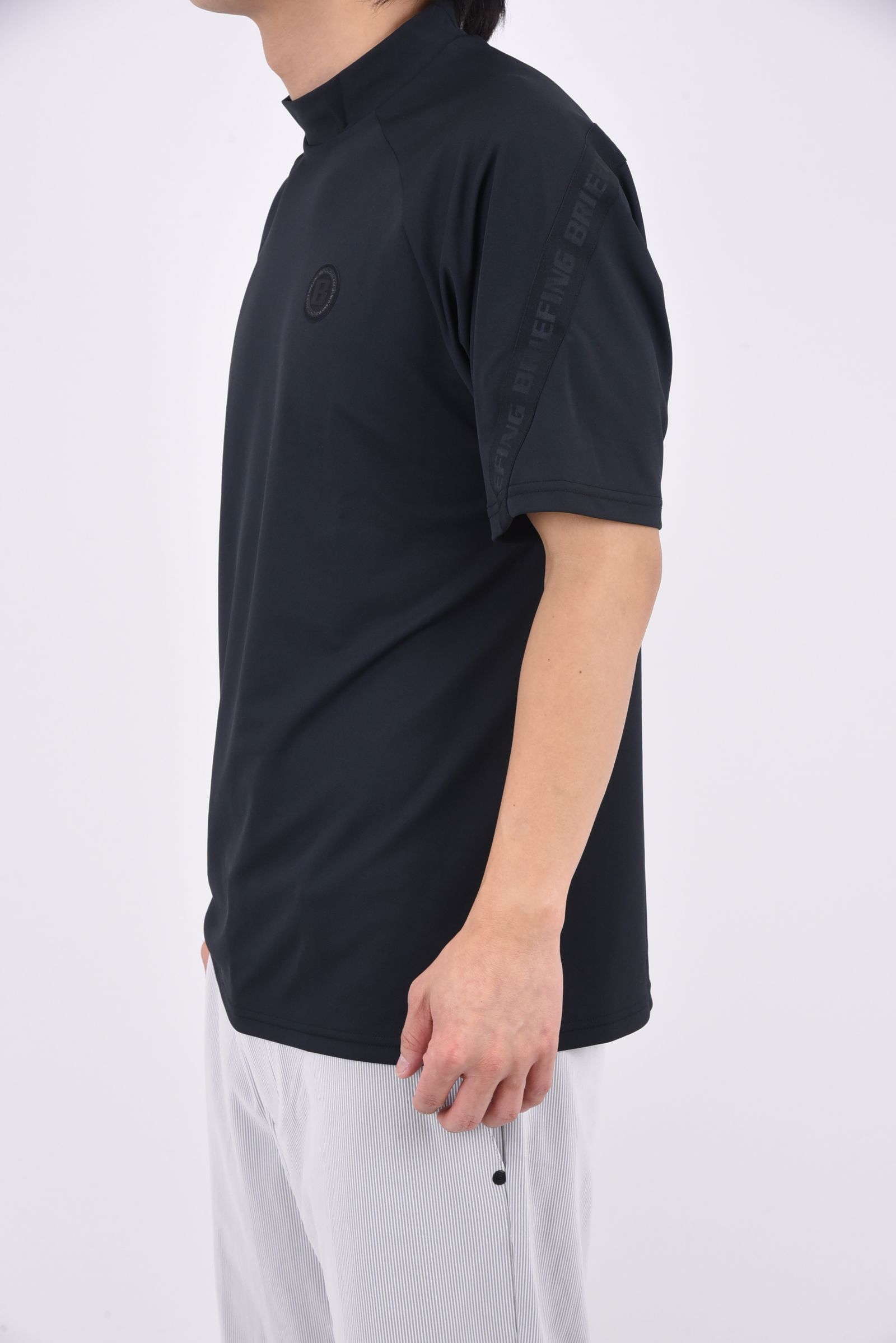 【26SS】 CE MEN’S BACK LOGO LINE HIGHNECK RF / ロゴテープ リラックスフィット モックネックTシャツ (ブラック)