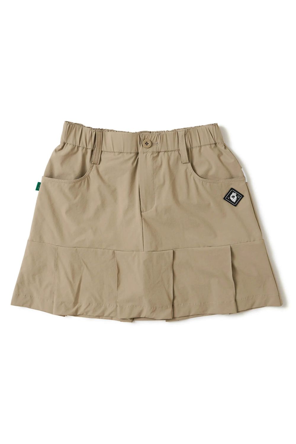 【26SS】【レディース】 OZ SKIRT / ストレッチナイロン バックロゴライン スカート (インナーパンツ一体型) (ベージュ)