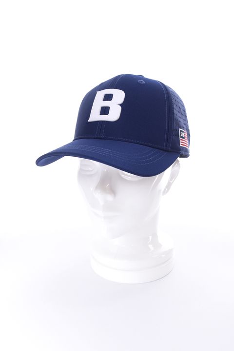 【26SS】 MEN’S PUNCHING MESH INITIAL CAP / イニシャルワッペン パンチングメッシュキャップ (ネイビー)