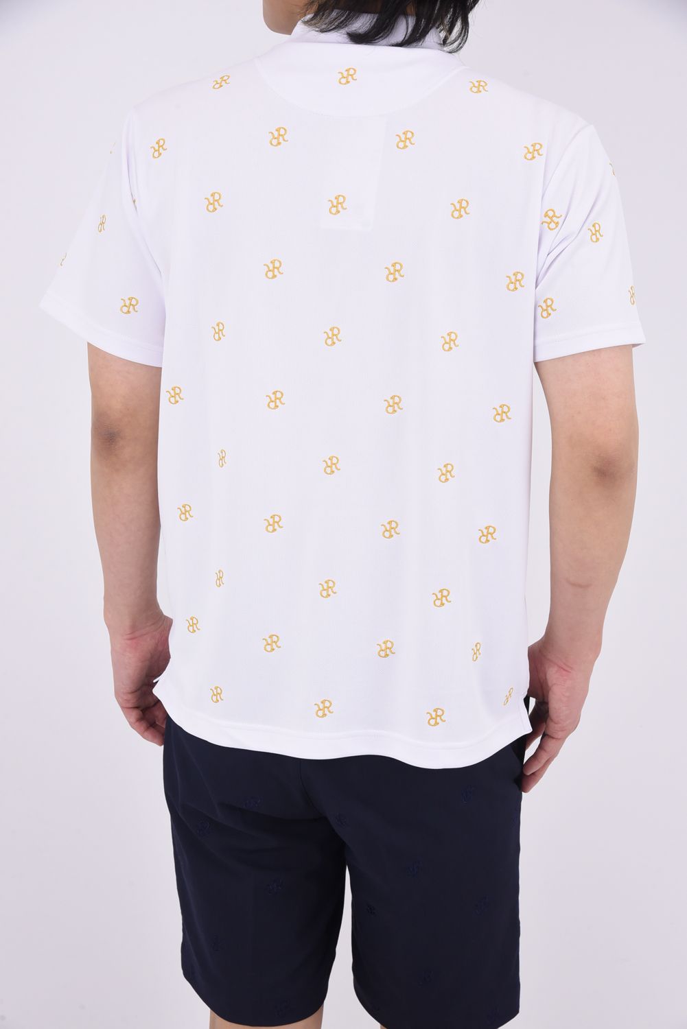 【25SS】 MENS RR EBD MOCK NECK / RRロゴ総柄 リラックスフィット モックネックTシャツ (ホワイト)*