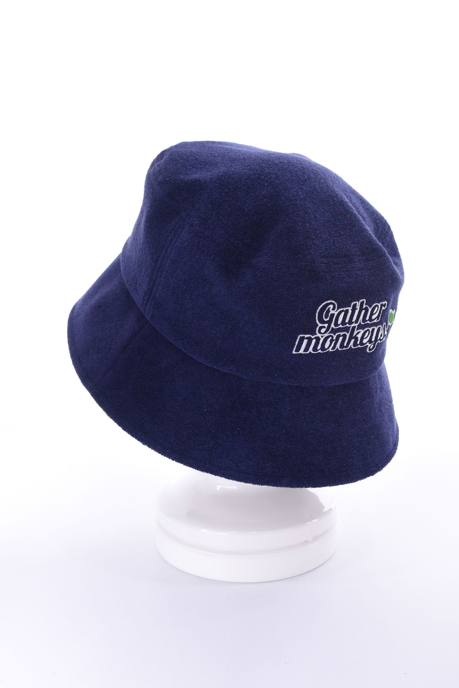 【26SS】 BUCKET HAT / パイル生地 ブランドロゴ刺繍 バケットハット (ネイビー)
