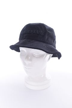 MEN’S CORDUROY HAT / ブランドロゴ刺繍 コーデュロイバケットハット (ブラック)