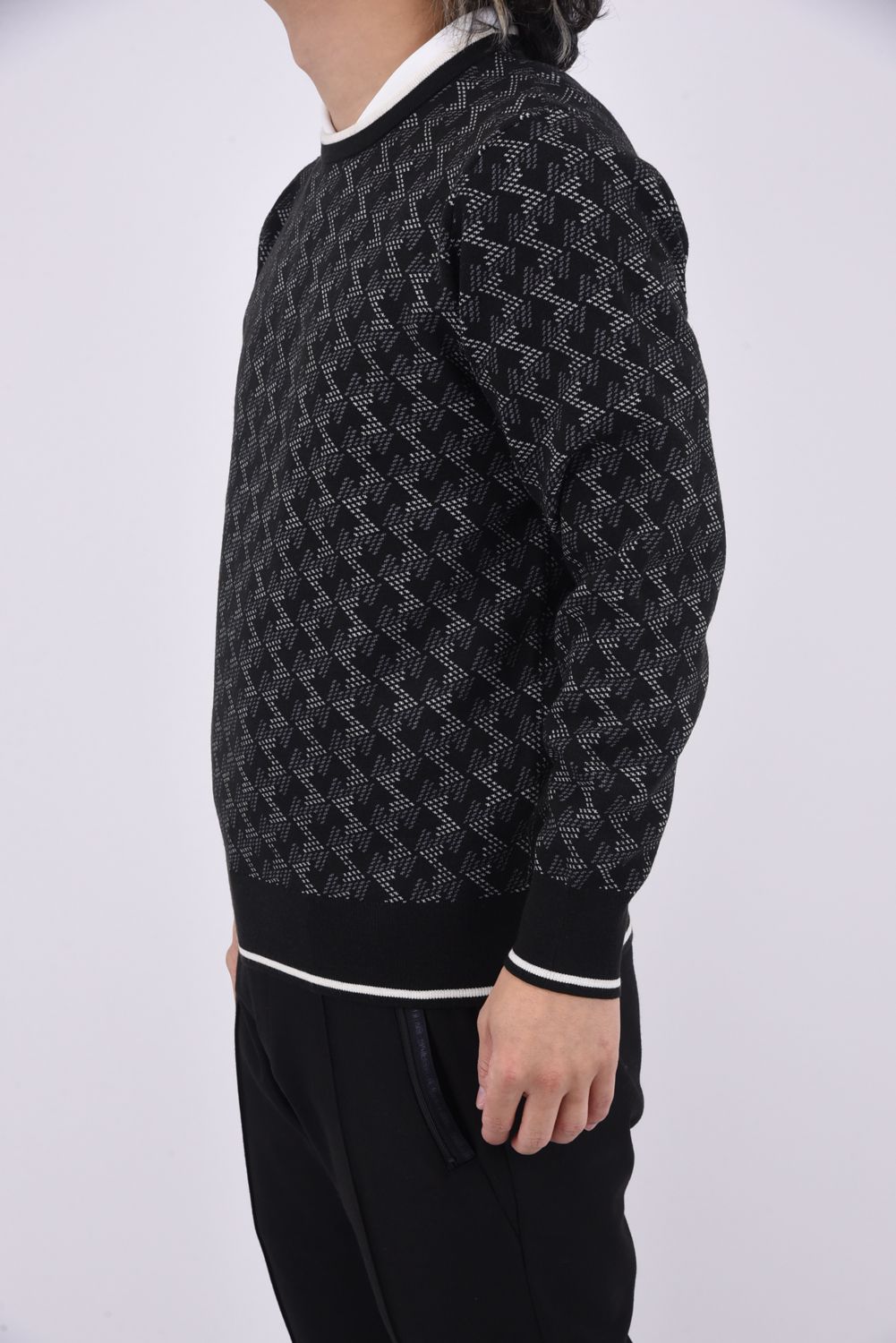 GM CREW NECK KNIT / GM クルーネック プルオーバー ニット (ブラック)