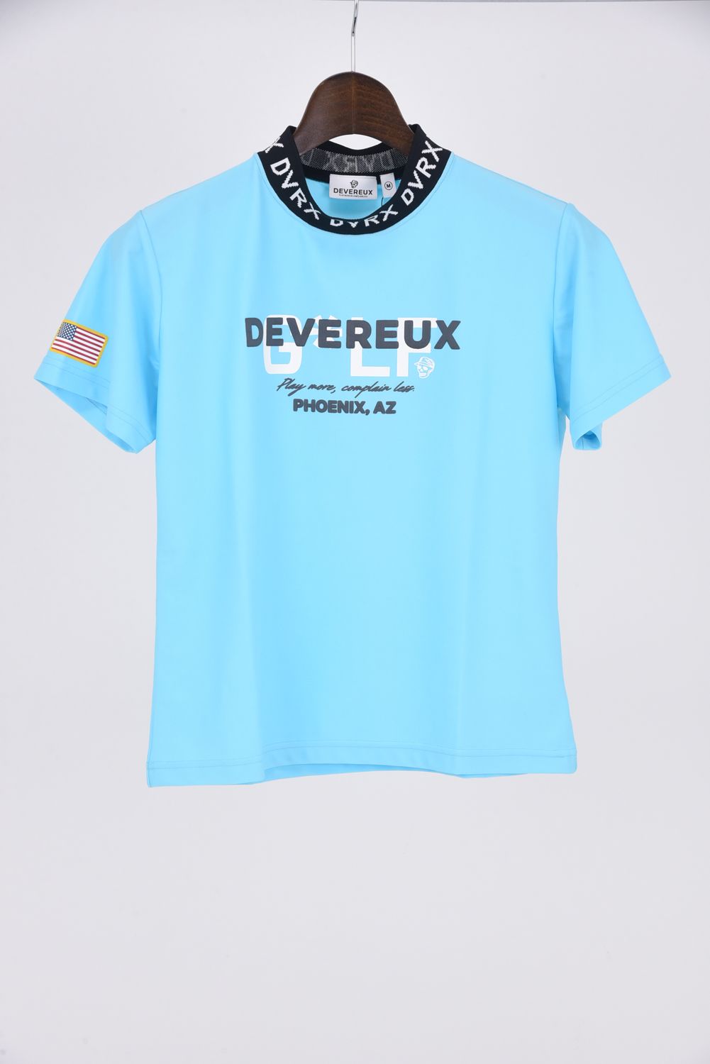 【25SS】【レディース】 DVRX RIB MOCK SKULL CADDIE TEE / 接触冷感 発泡ロゴプリント リブモックネック (アクア)