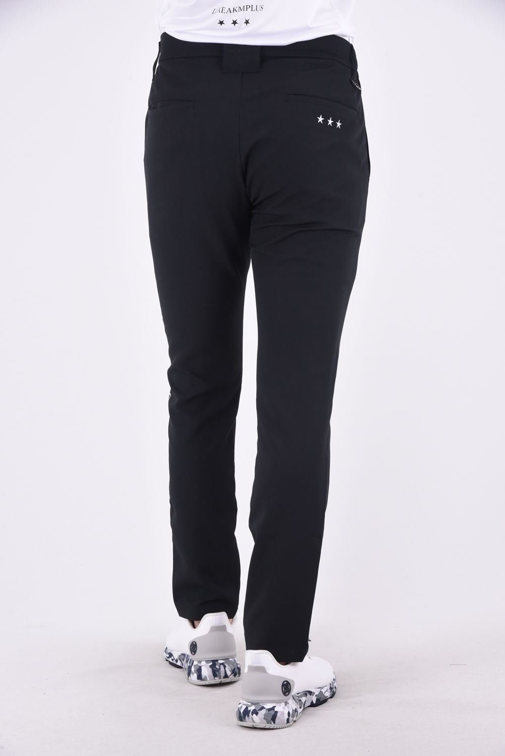 【春夏仕様】BASIC LOGO PANTS / ベーシックロゴ ストレッチ ロングパンツ (ブラックホワイトロゴ)
