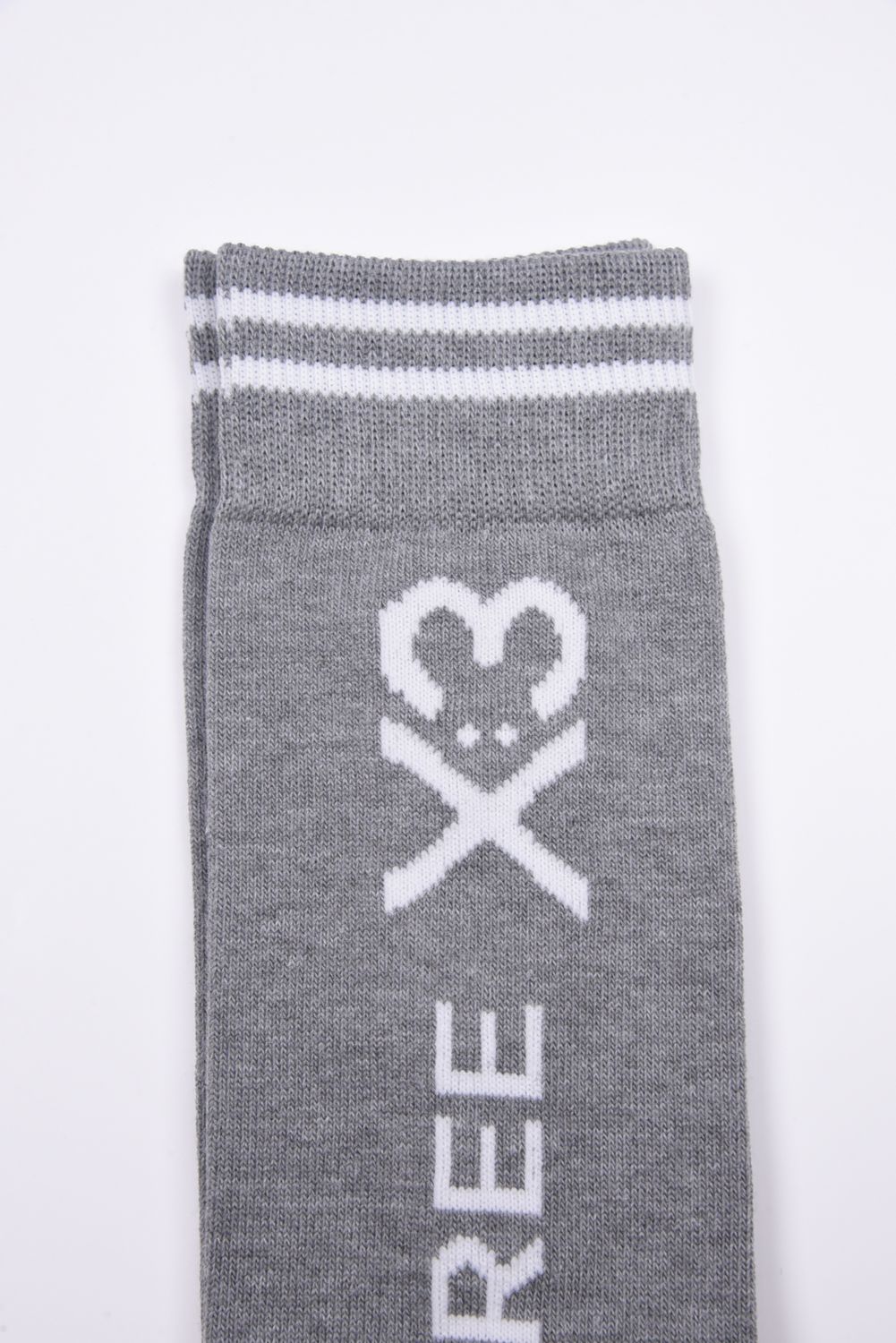 【レディース】 KNEE HI SOCKS / ブランドロゴ ニーハイソックス (グレー杢)