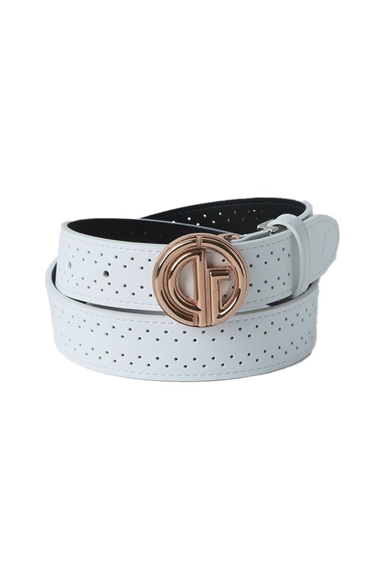 CPG GOLF ROUND LOGO BUCKLE BELT / パンチングホール ラウンドロゴバックル ベルト (ホワイト) GOSSIP GOLF