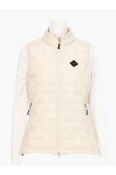 【25AW】【レディース】 WOMEN'S HYBRID DOWN VEST / ストレッチタフタ ダイヤモンドロゴ ハイブリッドダウンベスト (ベージュ)