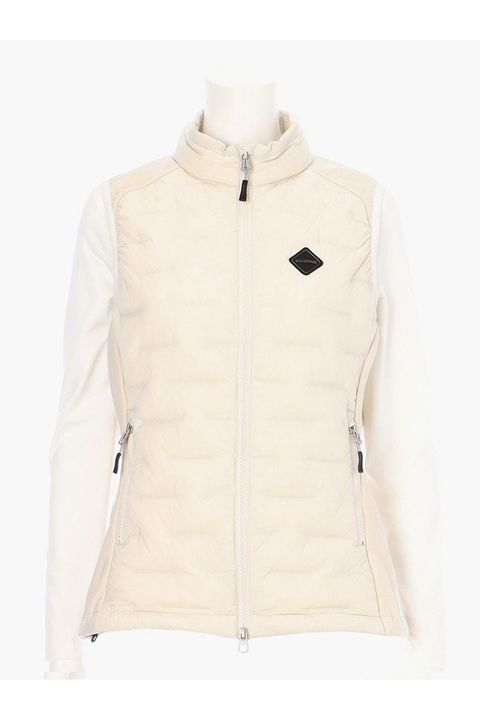 【25AW】【レディース】 WOMEN'S HYBRID DOWN VEST / ストレッチタフタ ダイヤモンドロゴ ハイブリッドダウンベスト (ベージュ)