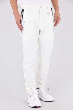 【26AW】 VANGUARD HYPER STRETCH PANTS / ストレッチナイロン シルバーレタープリント ロングパンツ (ホワイト)
