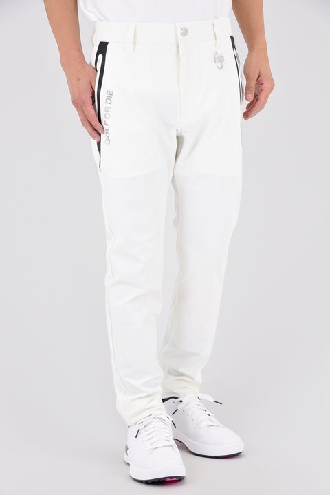 【26AW】 VANGUARD HYPER STRETCH PANTS / ストレッチナイロン シルバーレタープリント ロングパンツ (ホワイト)