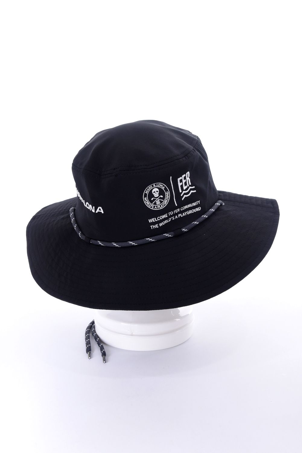 【26SS】【FER COLLECTION】 SWAG LOGO DRY TECH HAT / 3Dロゴ刺繍 2WAYバケットハット (ブラック)
