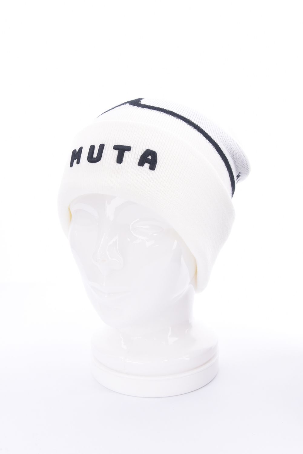 【25AW】 JACQUARD LOGO KNIT CAP / ジャカードWAVEライン ブランドロゴ ニットキャップ (ホワイト)