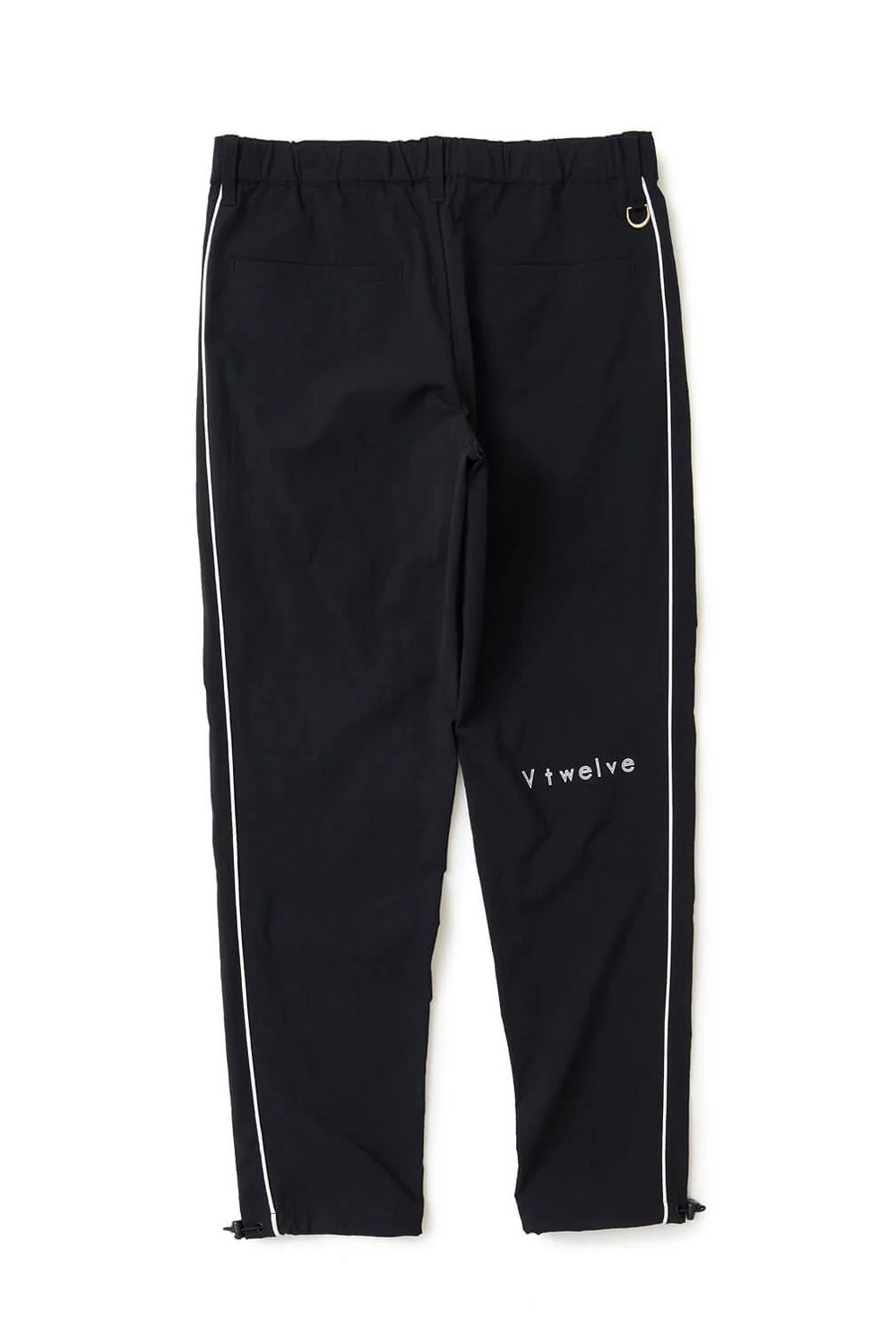 【26AW】 OH PIPE PANTS / ホワイトパイピング ナイロンロングパンツ (ブラック)