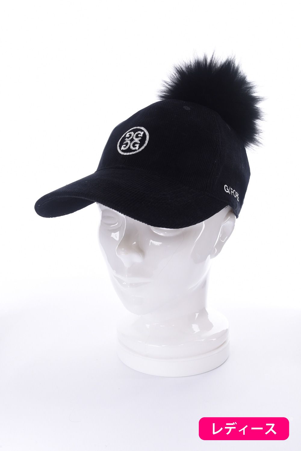ゴルフ レディース 帽子 サンバイザー／GFORE ジーフォア:ブラック