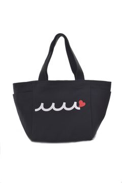 【26AW】 WAVE HEART ECO BAG / ウェーブハートロゴ コットンエコバッグ (ブラック)