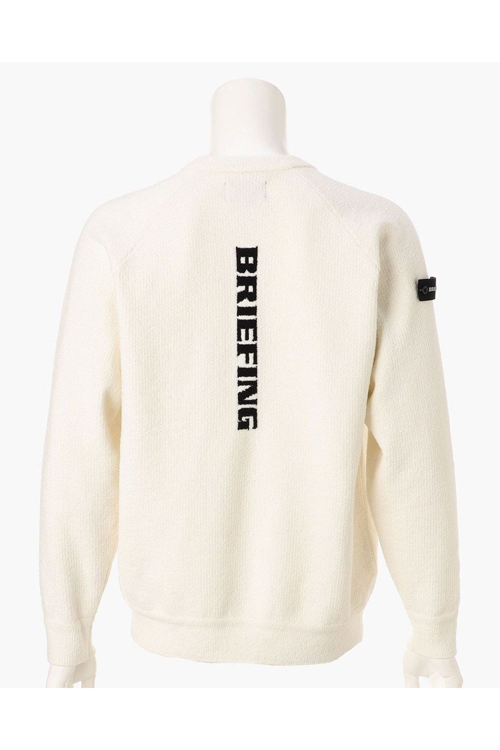 【26AW】 MEN’S AIRY YARN KNIT CREWNECK / エアリーファブリック ブランドロゴ クルーネックニット (ホワイト)