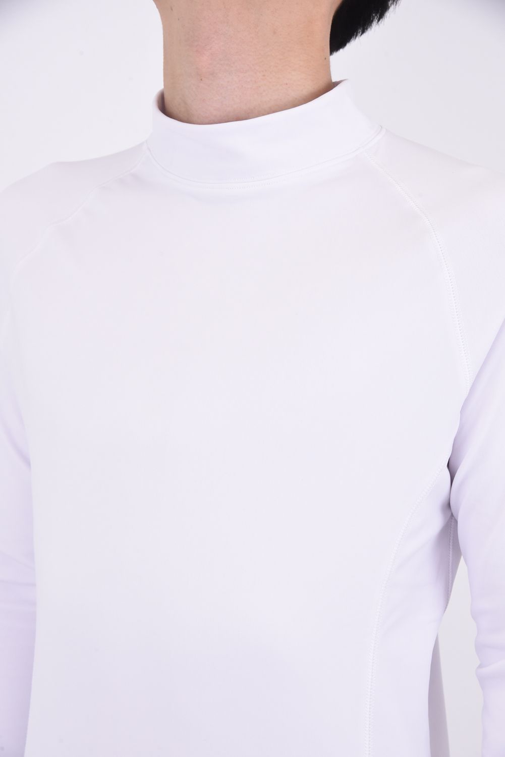 UNDER SHIRTS / ブランドロゴ モックネック Tシャツ (ホワイト)