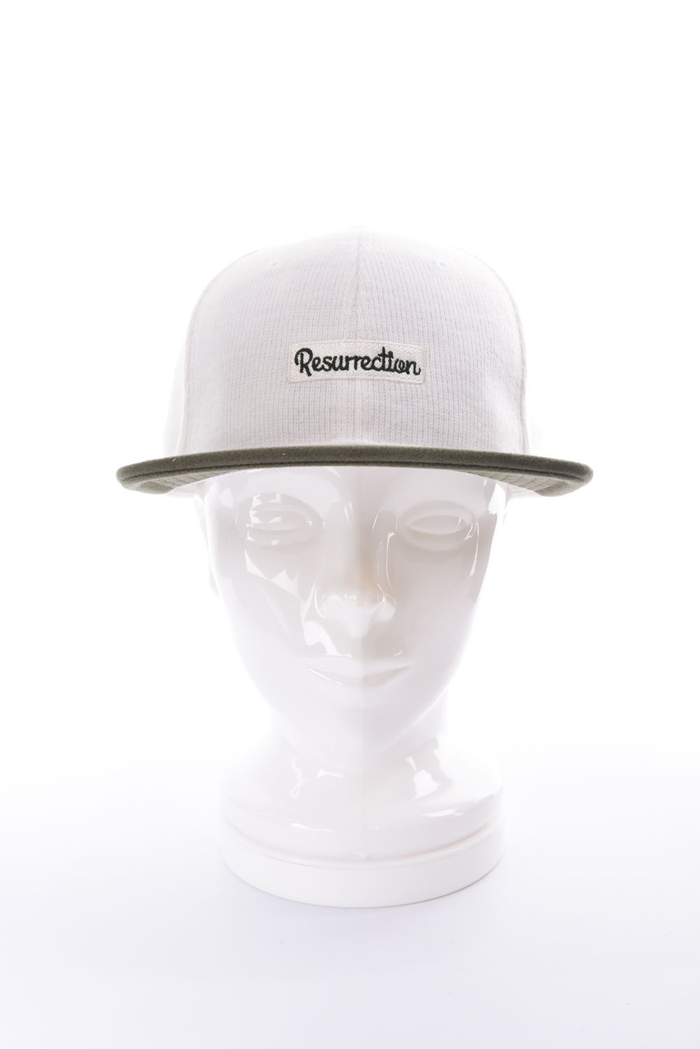 【26AW】 KNIT LIKE 2TONE CAP / ニットライク2トーンキャップ (フラット） (ホワイト/カーキ)