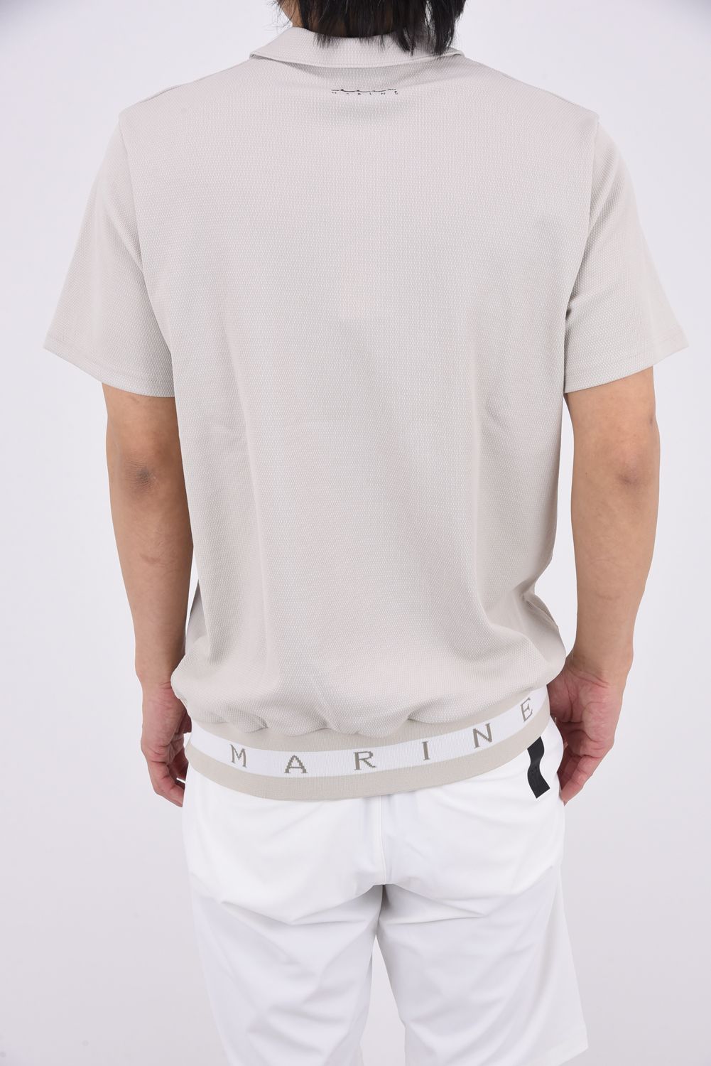 【26SS】 POPCORN KNIT HEM RIB PULL POLO / ポップコーンニット ヘムリブ ポロシャツ (グレー)