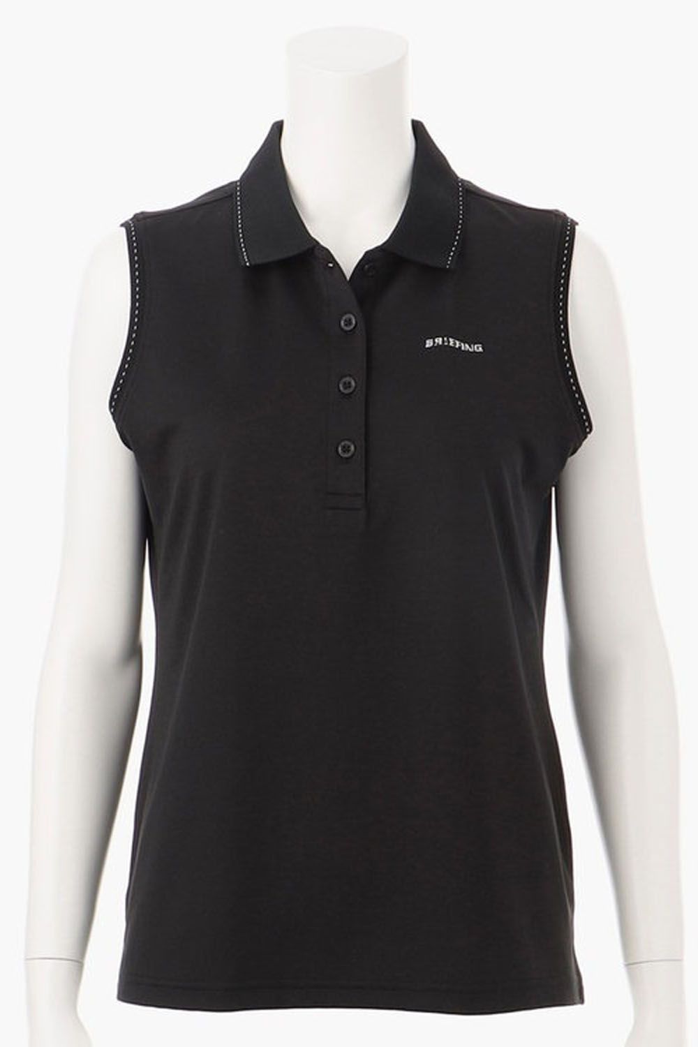 BRIEFING - 【24SS】【レディース】 WOMENS BASIC NO SLEEVE POLO / ブランドロゴ ノースリーブ ポロシャツ ( ブラック) | GOSSIP GOLF