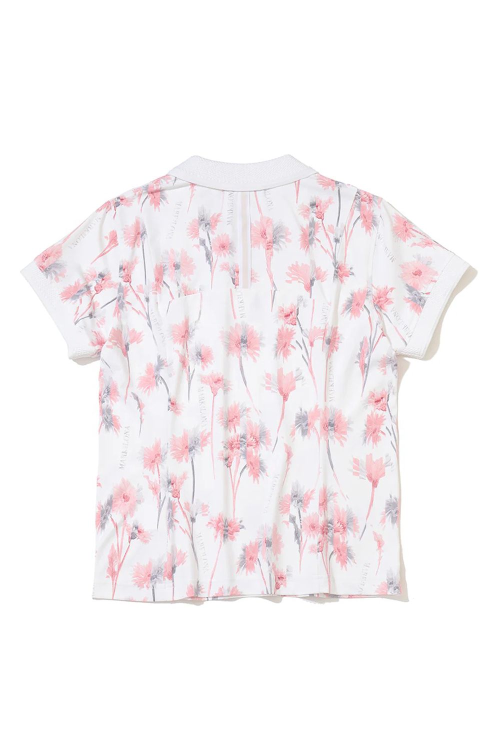 【26SS】【CODE COLLECTION】【レディース】 FLPL / フラワープリント アシンメトリーデザイン ポロシャツ (ホワイト)