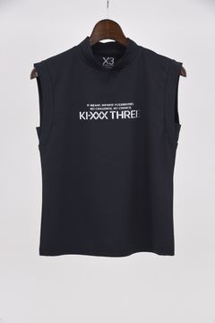 【26SS】【レディース】 DOT MESH NS MOCK TEE / ドットメッシュ ブランドロゴ ノースリーブ モックネックTシャツ (ブラック)