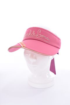 POLLA SUNVISOR / ラインストーン ワイドブリム サンバイザー (ピンク)