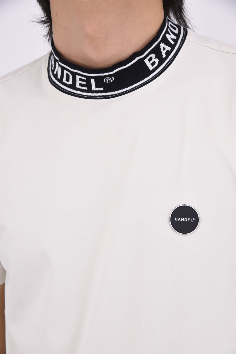 【26SS】 JACQUARD MOCK NECK / ジャガード織り モックネックTシャツ (オフホワイト)
