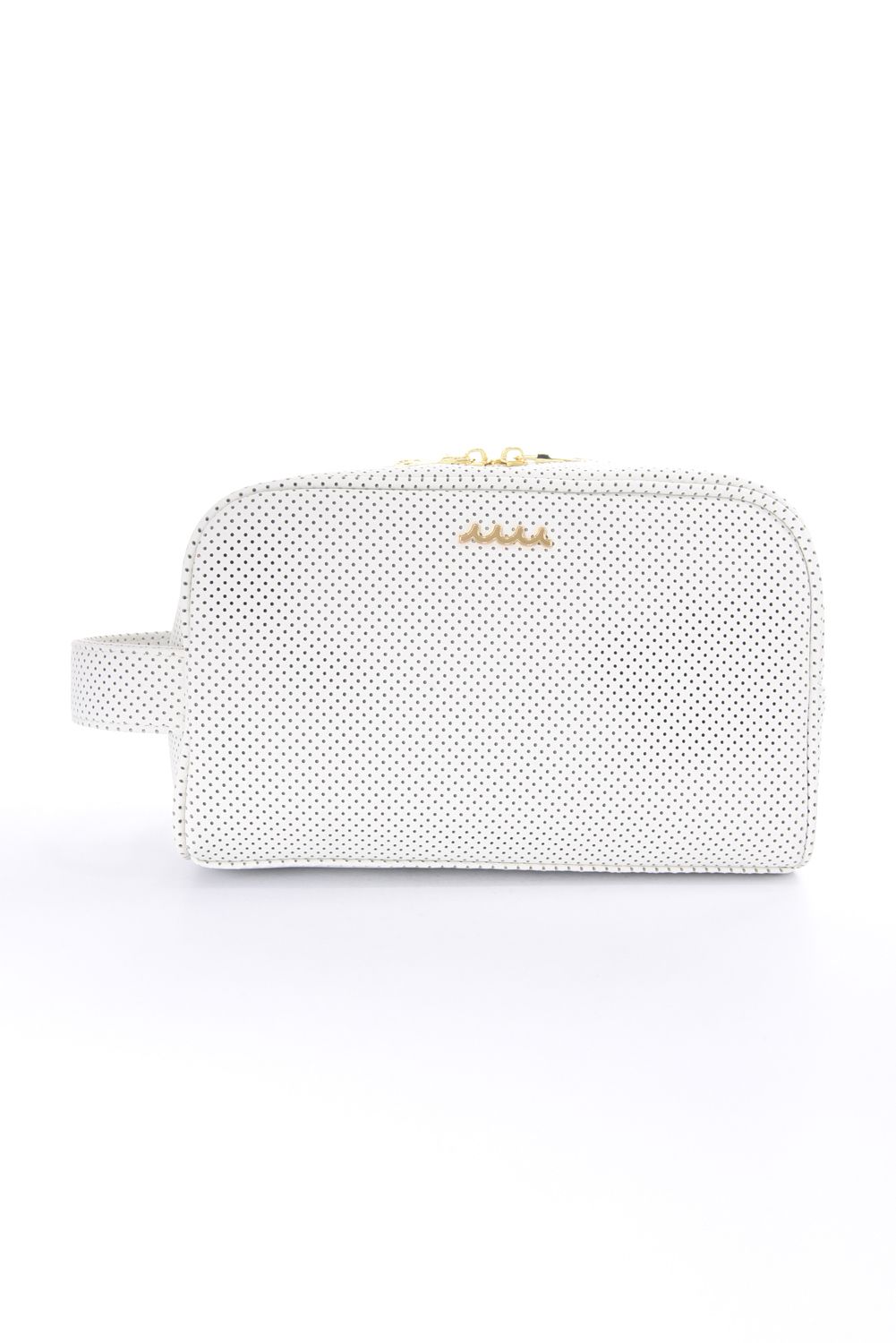 【26SS】 CONTINUA PUNCHING ETHICAL LEATHER TRAVEL POUCH / パンチング エシカルレザー トラベルポーチ (ホワイト)
